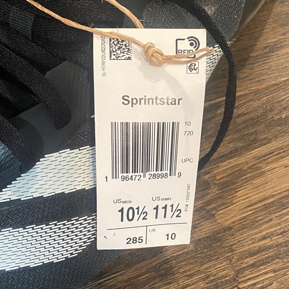 Adidas Men's Black and White Sprintstar Running Shoes - Picture 2 of 4